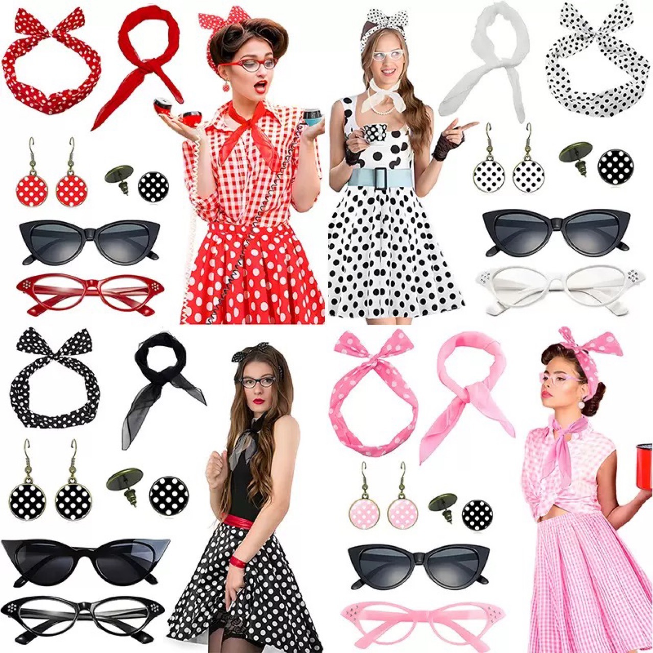1950s Retro Party Cosplay Dres - огляд і ціна Women'S Accessories In The 1950S